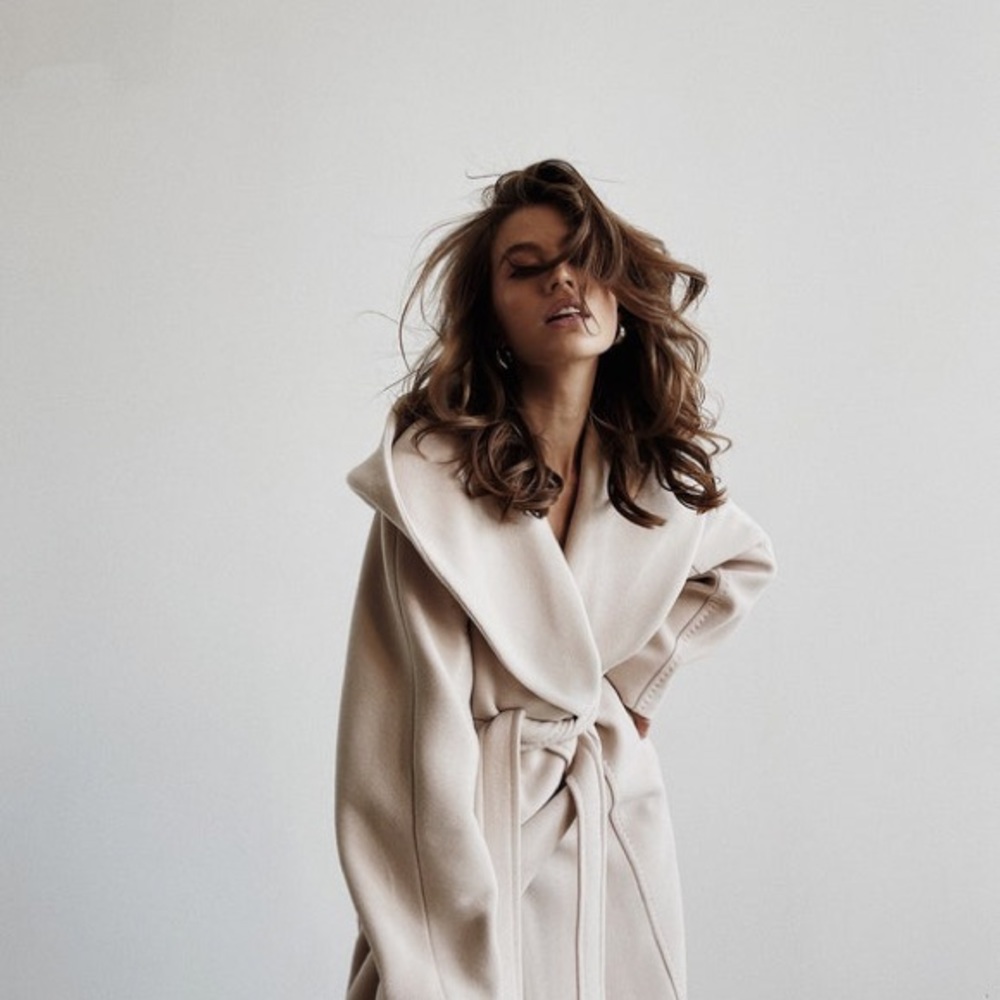 NWT Handmade Winter white wool coat XL